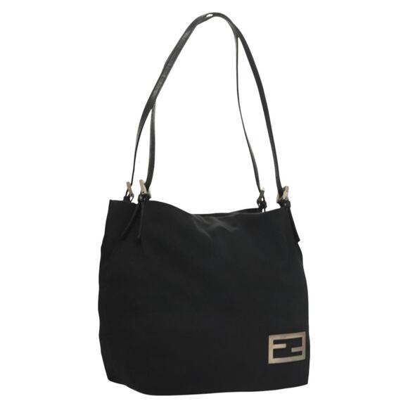 FENDI Shoulder Bag Nylon Black Silver - Picture 1 of 12